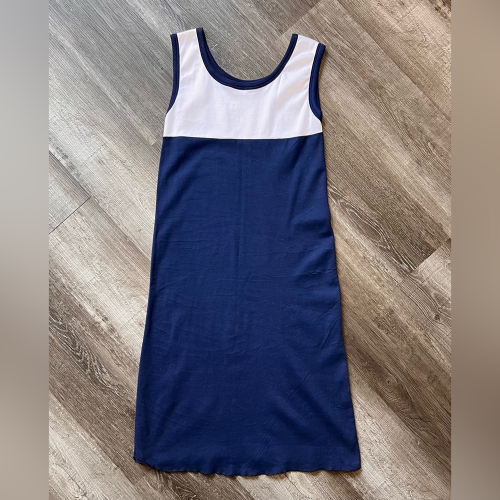 Vintage Navy and White Maxi Dress - Picture 2 of 6